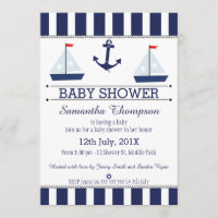 Boys Nautical Sail Boats Kinderdusche Einladung