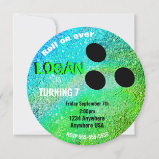 Boys neon BOWLING BALL Bowling Glow Geburtstagspar Einladung