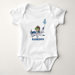Boys Niedlich Blue Airplane Dinosaur Kinder 1. Geb Baby Strampler