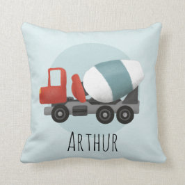 Boys Niedlich Blue Construction Cement Mixer Kinde Kissen