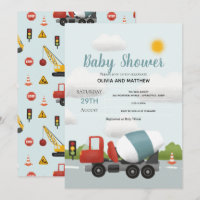 Boys Niedlich Blue Construction Transport Baby Dus