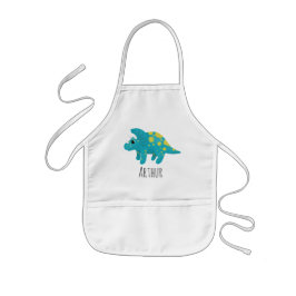 Boys Niedlich Blue Dinosaurier und Name Kinderschürze