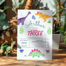 Boys Niedlich Blue Jungle T-Rex Dinosaur Geburtsta