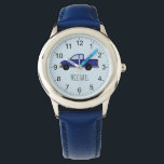 Boys Niedlich Blue Lieferwagen Lkw mit Namen Kinde Armbanduhr<br><div class="desc">Dieses niedliche Kinderuhrdesign verfügt über einen dunkelblauen Lieferwagen LKW-Cartoon und kann mit dem Namen Ihres Jungen individuell angepasst werden. Ideal für kleine,  preiswerte,  Auto- oder Jeep-Liebhaber und großartig als erste Armbanduhr mit leicht lesbaren Zahlen! Karo in unserem Shop für andere niedliche Designs.</div>