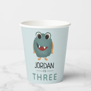 Boys Niedlich Blue Monster Alien Birthday Pappbecher