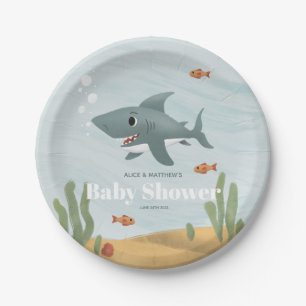 Boys Niedlich Blue Ocean Sea Shark Baby Dusche Pappteller