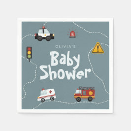 Boys Niedlich Blue Police Baby Dusche Serviette