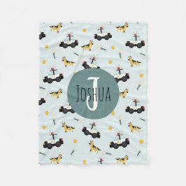 Boys Niedlich Blue Police Car Muster Fleecedecke