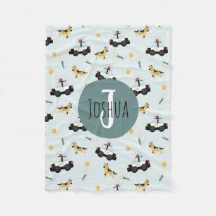 Boys Niedlich Blue Police Car Muster Fleecedecke