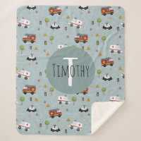 Boys Niedlich Blue Transport Pattern Kids