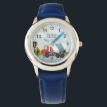 Boys Niedlich Cement Mixer auf Road Kids Armbanduhr<br><div class="desc">Diese niedliche und moderne Uhr verfügt über einen Zementmischer auf der Straße (der bei Bedarf mit dem eigenen Foto angepasst werden kann) mit klaren Zahlen und kann mit dem Namen Ihres Jungen personalisiert werden. Ideal für die erste Armbanduhr Ihres transportliebenden Kindes. Karo in unserem Shop für andere niedliche Artikel.</div>