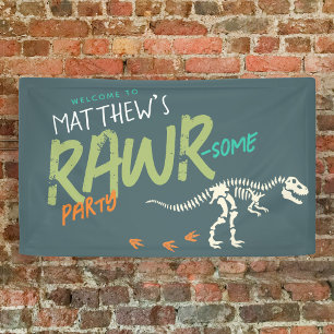 Boys Niedlich Dinosaur Dig Kindergeburtstag Begrüß Banner