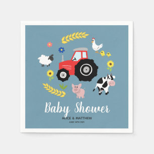 Boys Niedlich Farm Animals Traktor Cartoon Babydus Serviette