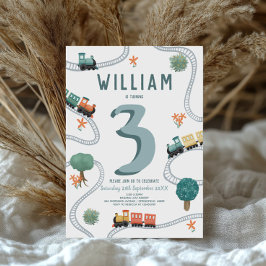 Boys Niedlich Modernes Blue Travel Kindergeburtsta Einladung