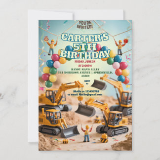 Boys Niedlich Modernes Gebäude  Set Einladung