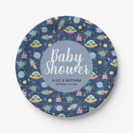 Boys Niedlich Space Muster Baby Shower Paper Plate Pappteller
