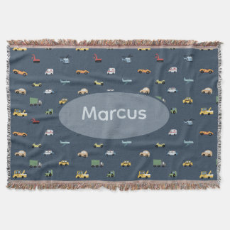 Boys Niedlich Transport Car Muster monogramm Kids Decke