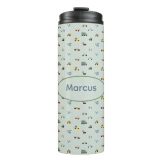 Boys Niedlich Transport Car Muster monogramm Kids Thermosbecher