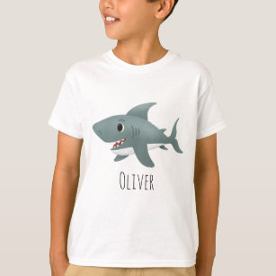 Boys Niedlicher Blue Ocean Shark Cartoon T-Shirt
