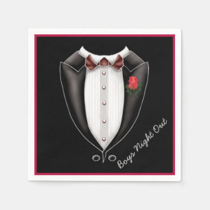 Boys Night Out Tuxedo Party Napkins Serviette