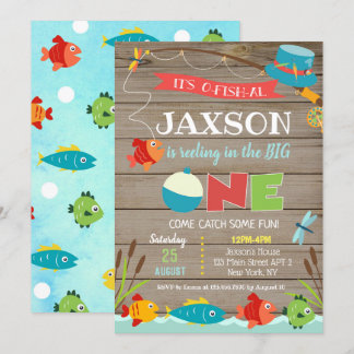 Boy's O-Fisch-al 1. Geburtstag Einladungen