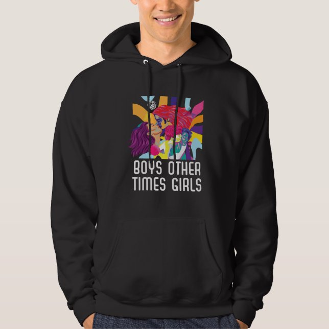 Boys Other Times Girls Bisexual Pride Bisexuality  Hoodie (Vorderseite)