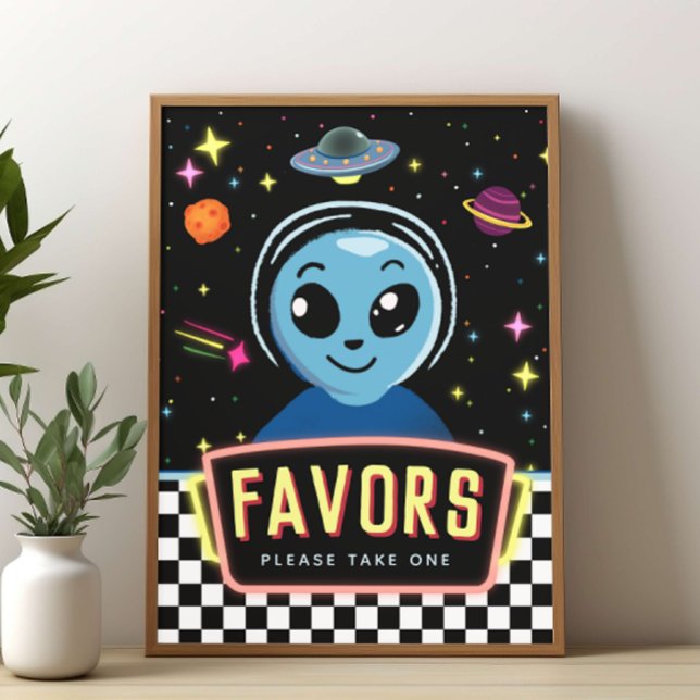 Boys Out Of This World Space Alien Favor Sign Poster (Von Creator hochgeladen)