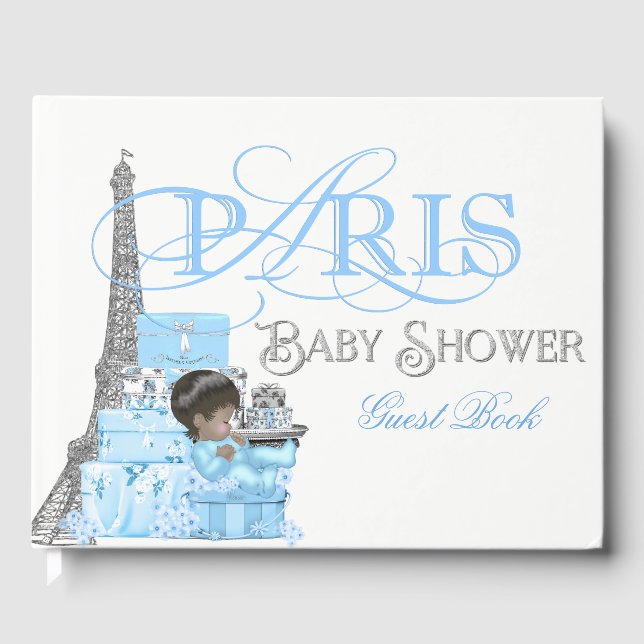 Boys Paris Baby Showbook Gästebuch (Vorderseite)