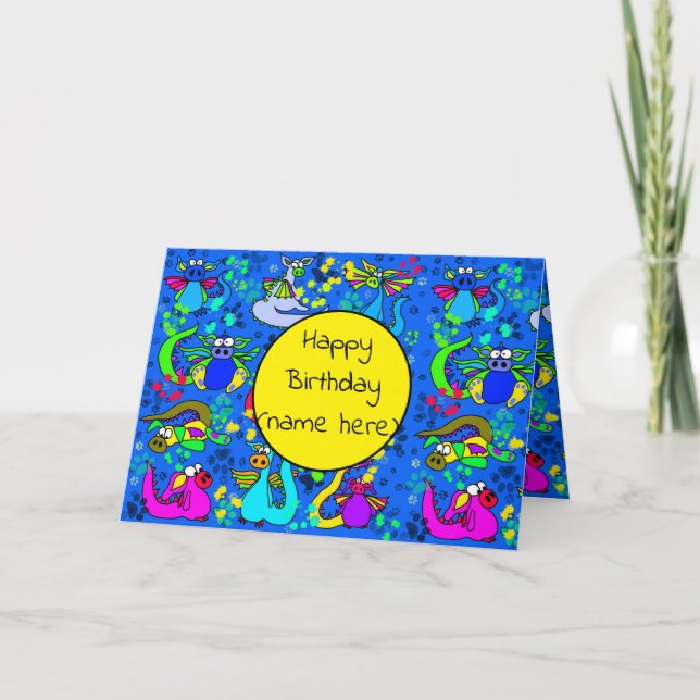 Boys Personalisiert Dragon Geburtstagskarte Karte (Vorderseite)