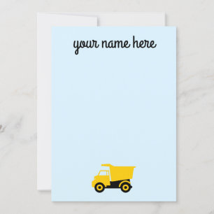 Boys Personalisierte LKW-Notecards Einladung
