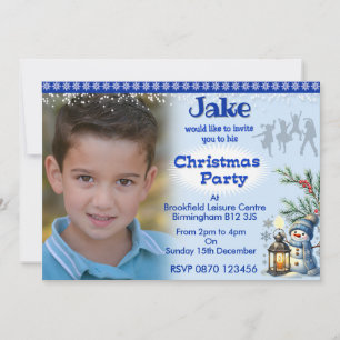 Boys Personalisierte Weihnachts-Foto-Einladung Einladung