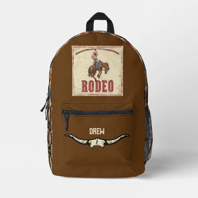 Boys Personalisiertes Rodeo-Rucksack mit Aztec Des Bedruckter Rucksack (Vorderseite)