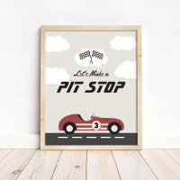Boys Pit Stopp Red Race Car Geburtstagsparty