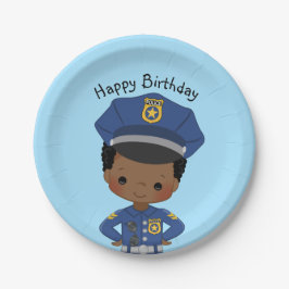 Boys Police Officer Happy Birthday Party Pappteller