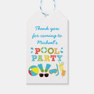 Boys Pool Geburtstagsparty Gefallen Geschenkanhänger