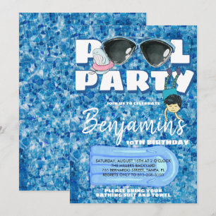 Boys Pool Party Einladung