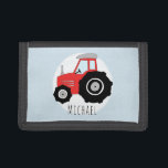 Boys Red Farm Doodle Traktor mit Namen Trifold Geldbörse<br><div class="desc">Dieses coole Design ist Teil einer Kollektion mit niedlichen Transportdoodles für Baby- und Mädchenbekleidung und Accessoires. Dieses Design verfügt über einen handgezogenen roten Traktor und kann mit dem Namen Ihres Jungen personalisiert werden. Perfekt als junger Bauer oder Traktorfreund der erste Geldbeutel! Karo in unserem Shop für andere tolle Artikel.</div>