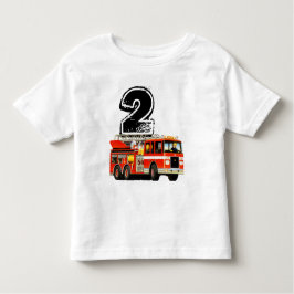 Boys Red Fire Truck 2. Geburtstag Kleinkind T-shirt