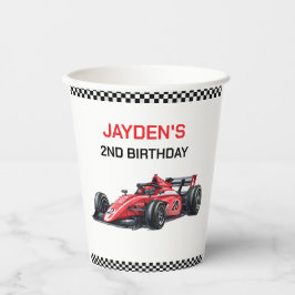 Boys Red Racing Car Birthday Paper Cups Pappbecher