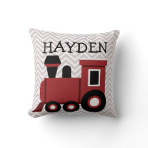 Boys Red Train Personalisiert Kissen