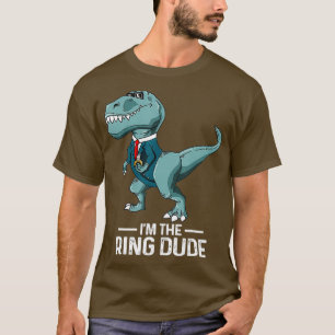 Boys Ring Bearer T-Rex Dinosaur Wedding Party T-Shirt
