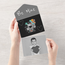 Boys Robot im Space Add Foto Valentinstag Card