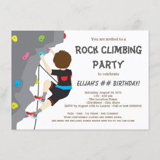 Boys Rock Climbing Geburtstagsparty Einladung