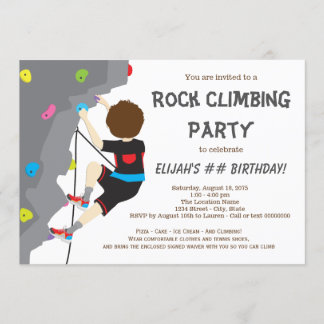 Boys Rock Climbing Geburtstagsparty Einladungen