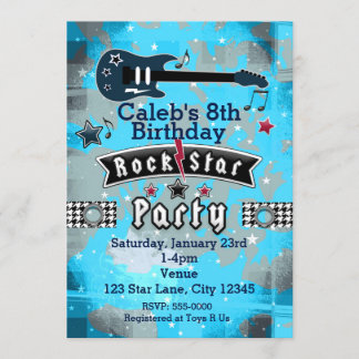 Boys Rock Star Geburtstagsparty Einladungen