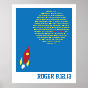 Boys Rocket Alphabet für Boys Room & Baby Shows Poster