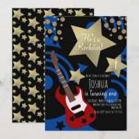 Boys Rockstar Gitarre Imitate Gold Star Rock Party