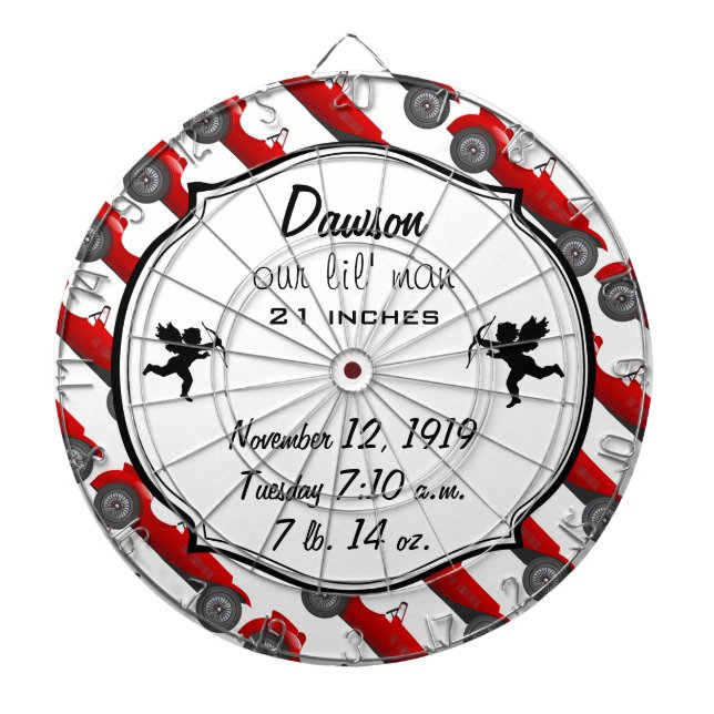 Boys Room Classic Car Geschenke Sweet Red Retro Ca Dartscheibe (vorne)