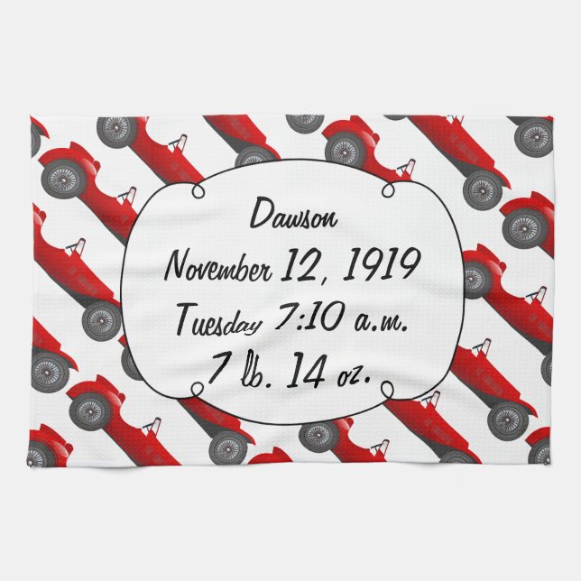 Boys Room Classic Car Geschenke Sweet Red Retro Ca Handtuch (Horizontal)