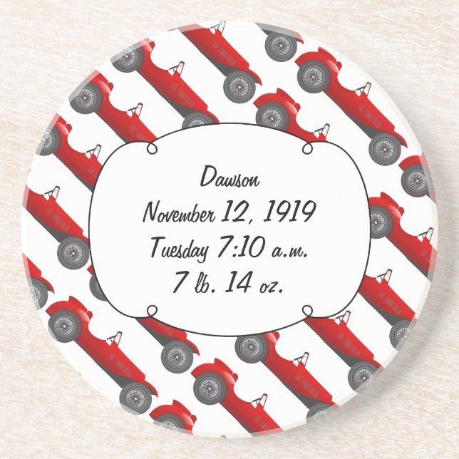 Boys Room Classic Car Geschenke Sweet Red Retro Ca Untersetzer (Vorne)